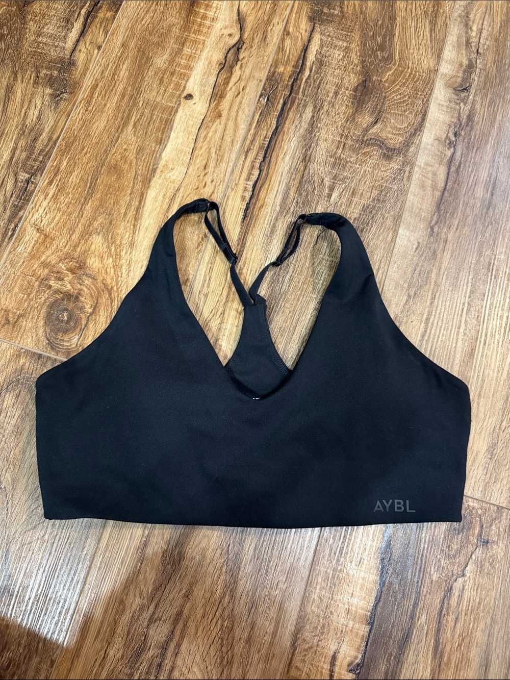 AYBL Black V-Neck Racerback Sports Bralette